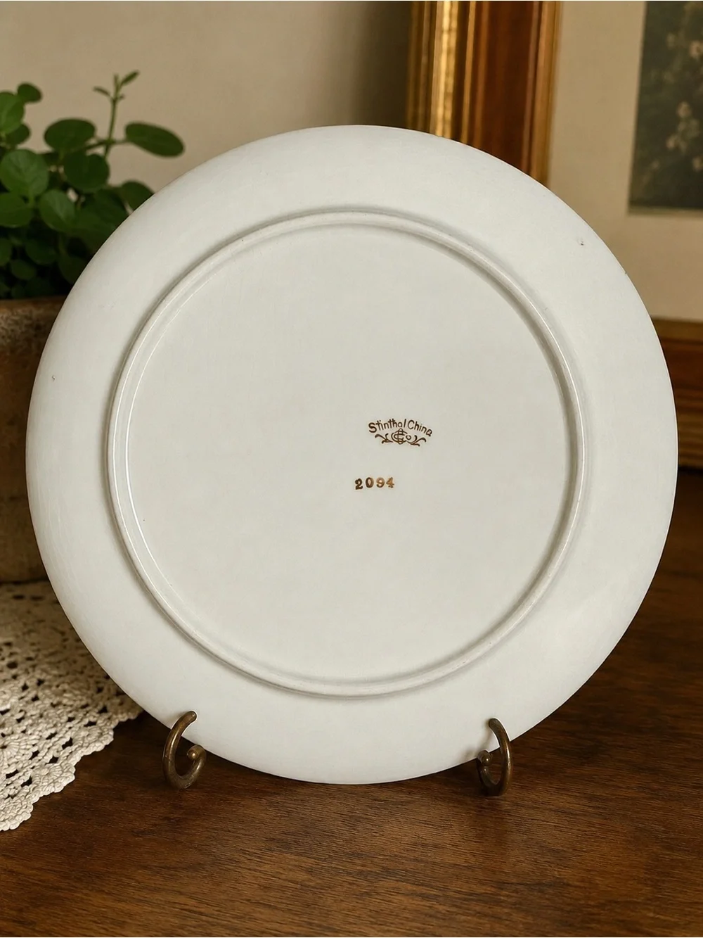 Antique Stinthal China 2094 Grape Plates Set of 6 Gold Trim Crooksville Ohio